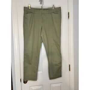 Old Navy Pixie Pants Womens 12 Regular Olive Green Stretch Cotton Skinny Ankle